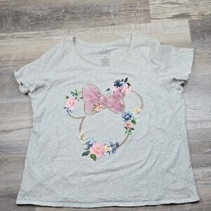 Disney Minnie Mouse 1X Tshirt Tee Bow Floral